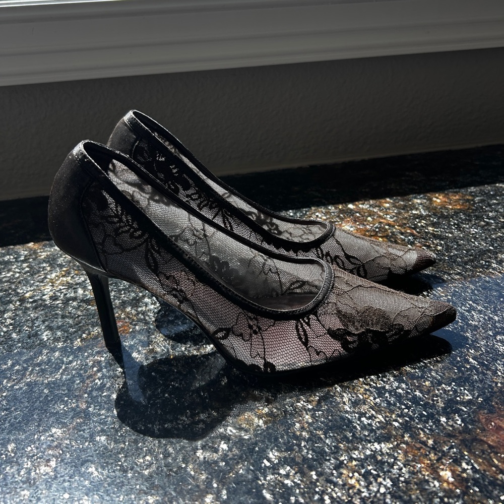 Elegant Black Lace Heels